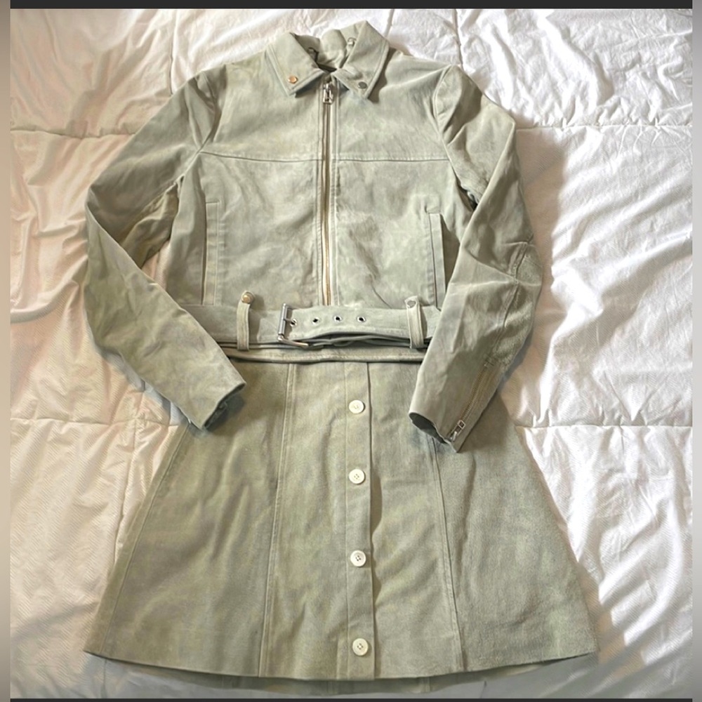 Capulet Leather Suede Jacket and Skirt 2 piece set